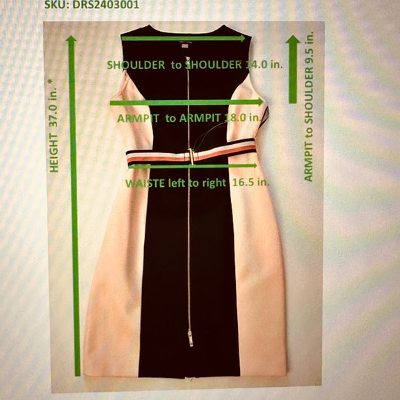 NWT _ TOMMY HILFIGER Women's Full Zip Bodycon Sleeveless Sexy Career Dress - Picture 5 of 5